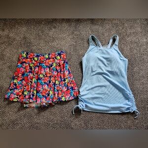 Floral and Blue Kids One Piece